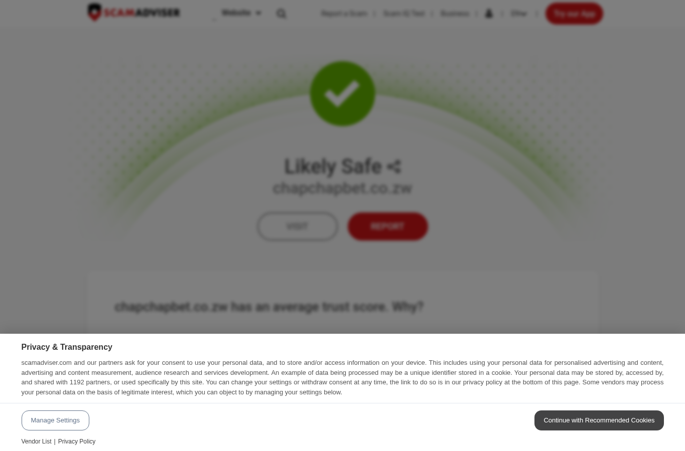 Capture of an automated third-party profile for the host chapchapbet.co.zw taken on 22 August 2026